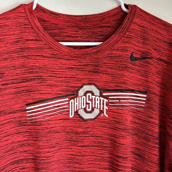 Nike Dry Fit Men’s Ohio State University short sleeve red black t-shirt XL EUC! - Picture 2 of 6
